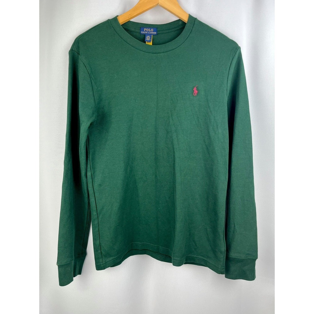 Youth Polo Ralph Lauren Green and Yellow Sweatshirt - L (14-16)